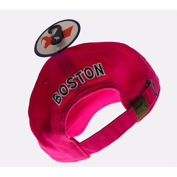 Boston massachusetts pink baseball cap hat for women 100% cotton, adjustable siz - Picture 4 of 5